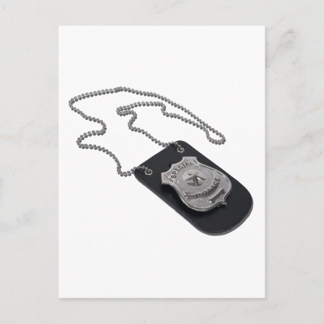 PolizeiBadgeLeatherHolder120911 Postkarte (Vorderseite)