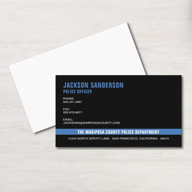 Polizeibeamte Abteilung Rechtsdurchsetzung Mitarbe Visitenkarte (Police Officer Department Law Enforcement Employee Business Card)