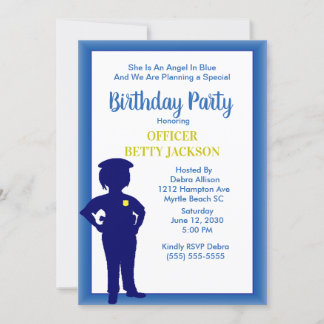 Polizeibeamte Birthday Party Einladung