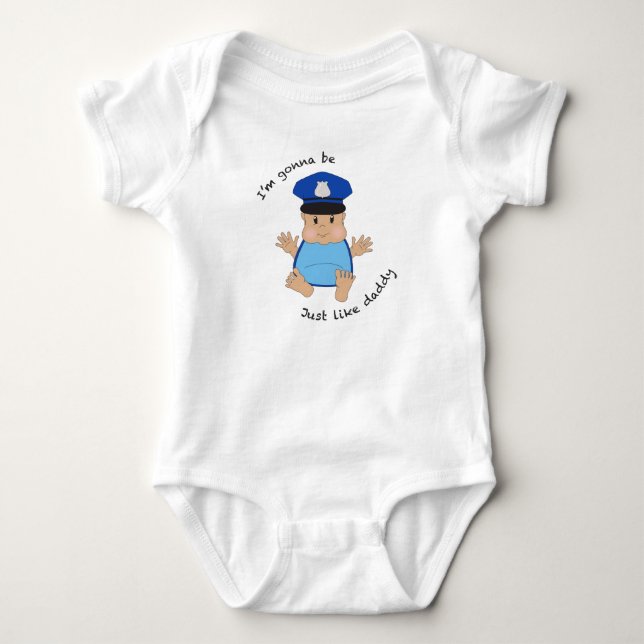 Polizeibeamte Daddy Baby Strampler (Vorderseite)
