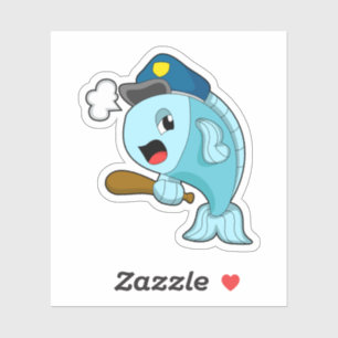 Polizeibeamte der Fische - Hut Aufkleber