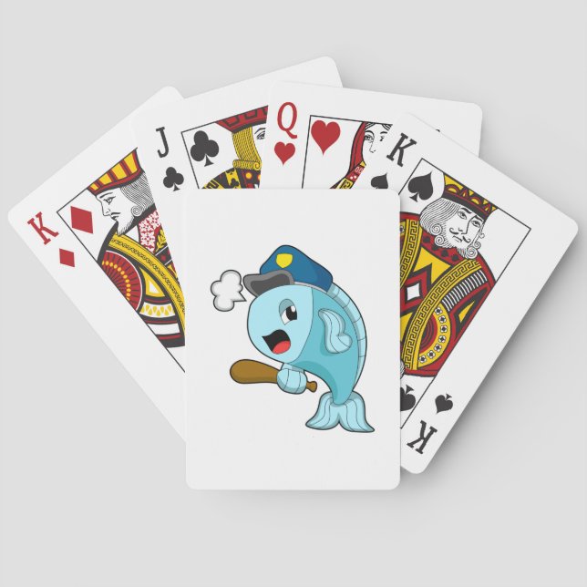 Polizeibeamte der Fische - Hut Spielkarten (Rückseite)