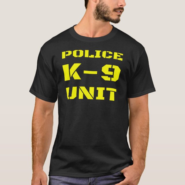 Polizeibeamte der K-9-Einheit Kleiner Text-Dog-Han T-Shirt (Vorderseite)