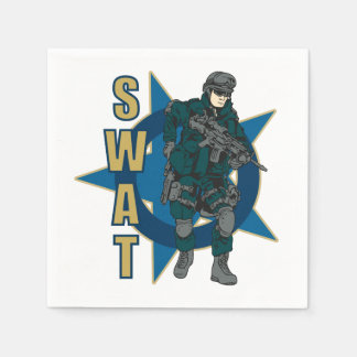 Polizeibeamte der SWAT Serviette