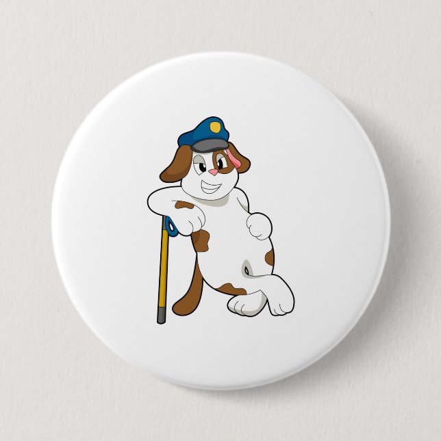 Polizeibeamte des Hundes Button (Vorderseite)