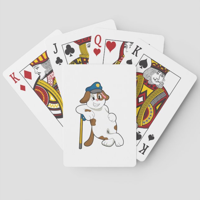 Polizeibeamte des Hundes Spielkarten (Rückseite)