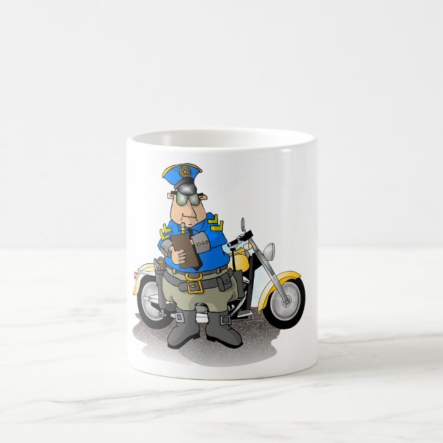 Polizeibeamte, die eine Tasse schreiben (Von Creator hochgeladen)