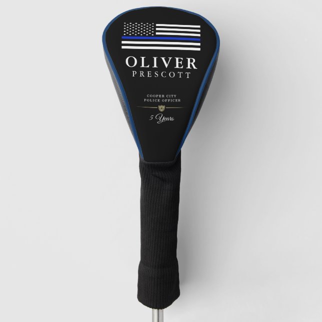 Polizeibeamte | Dienstanfang Schwarz Golf Headcover (Vorderseite)