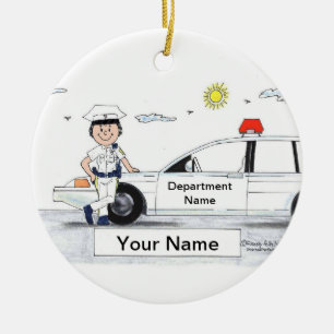 Polizeibeamte - Frau Keramik Ornament