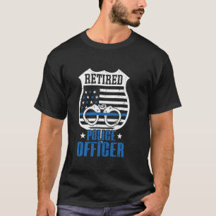 Polizeibeamte für die Altersvorsorge - Blaues dünn T-Shirt