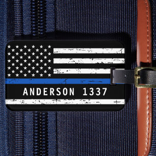 Polizeibeamte für personalisierte Flaggen der blau Gepäckanhänger