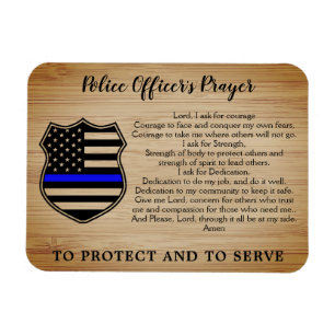 Polizeibeamte Gebet Rustic Thin Blue Line Magnet