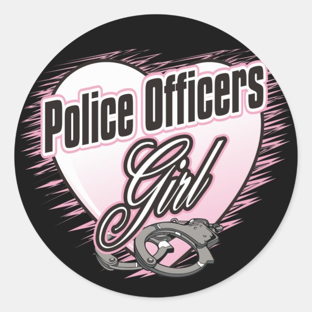Polizeibeamte Girl Runder Aufkleber (Vorderseite)