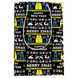 Polizeibeamte, hässlicher Weihnachtspulli Mittlere Geschenktüte