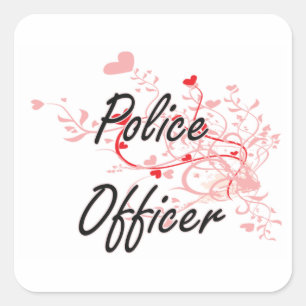 Polizeibeamte-künstlerischer Job-Entwurf mit Quadratischer Aufkleber