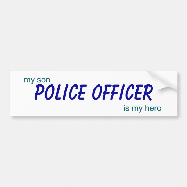 Polizeibeamte, mein Sohn ist mein Held Autoaufkleber (Vorne)