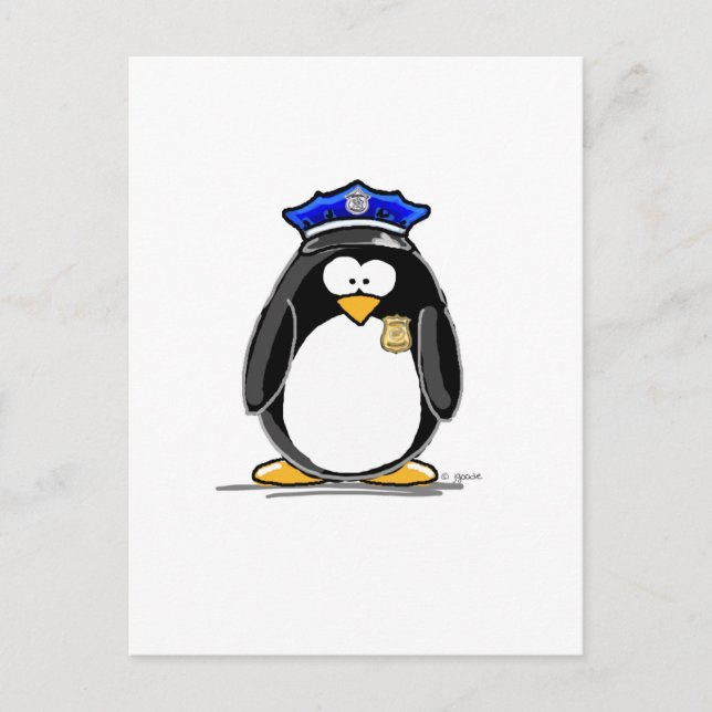 Polizeibeamte Penguin Postkarte (Vorderseite)