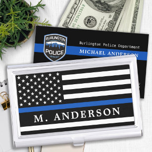 Polizeibeamte Personalisierte Thin Blue Line Visitenkarten Dose