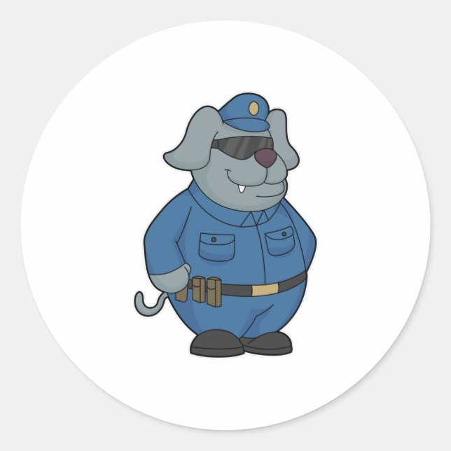 Polizeibeamte Runder Aufkleber (Vorderseite)
