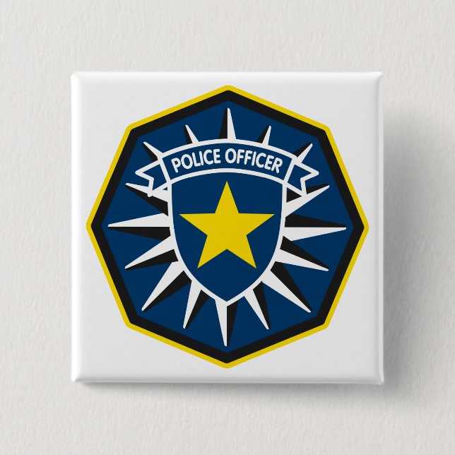 Polizeibeamte-Stern Button (Vorderseite)