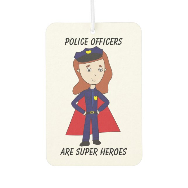 Polizeibeamte Superhelden (weiblich) Autolufterfrischer (Vorderseite)