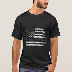 Polizeibeamte Thin Remüde Blue Line American Fla T-Shirt