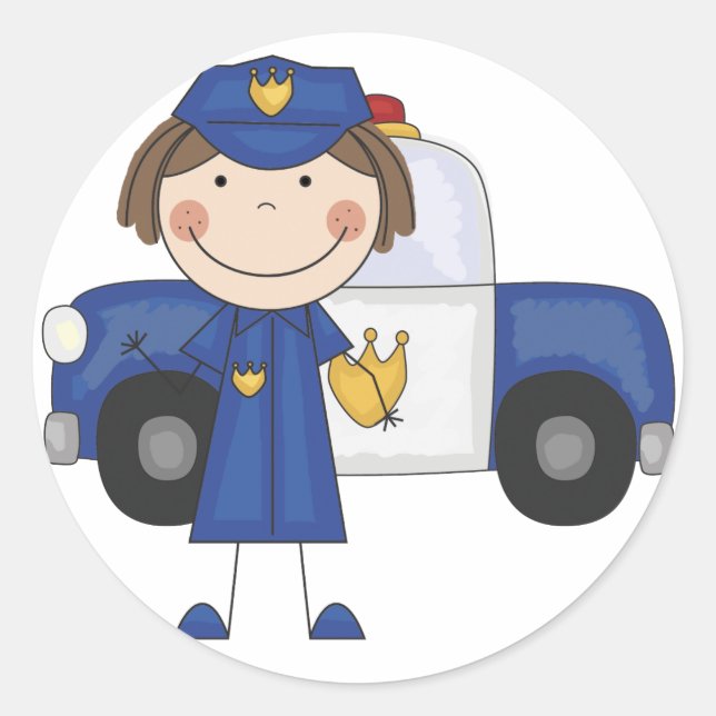 Polizeibeamte, Tshirts und Geschenke Runder Aufkleber (Vorderseite)