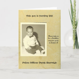 Polizeibeamte Überraschung Geburtstagspartei Einla Einladung