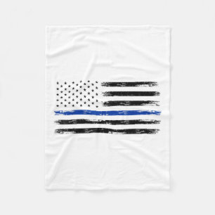 Polizeibeamte Usa American Flag Thin Blue Line Fleecedecke