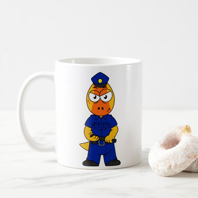 Polizeibeamte von Pachycephalosaurus. Kaffeetasse (Mit Donut)