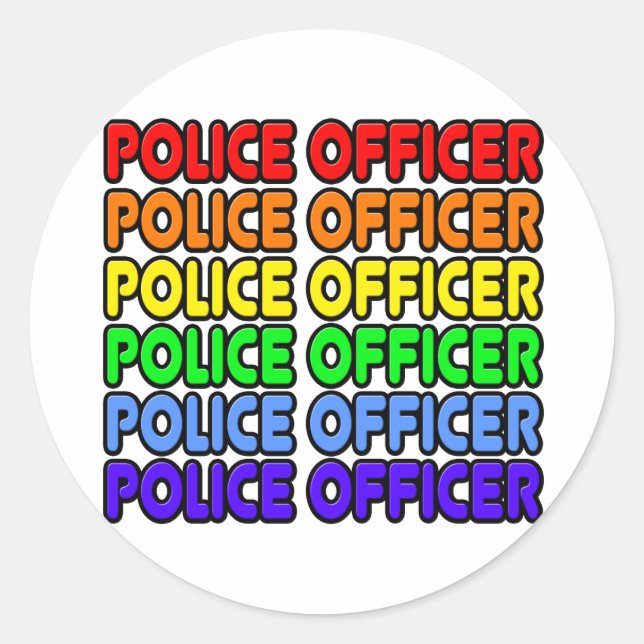 Polizeibeamte von Rainbow Runder Aufkleber (Vorderseite)