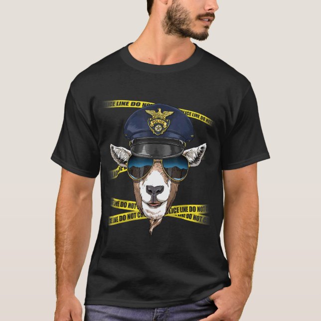 Polizeibeamte Ziege PD Polizist Kriminalpolizei Zi T-Shirt (Vorderseite)