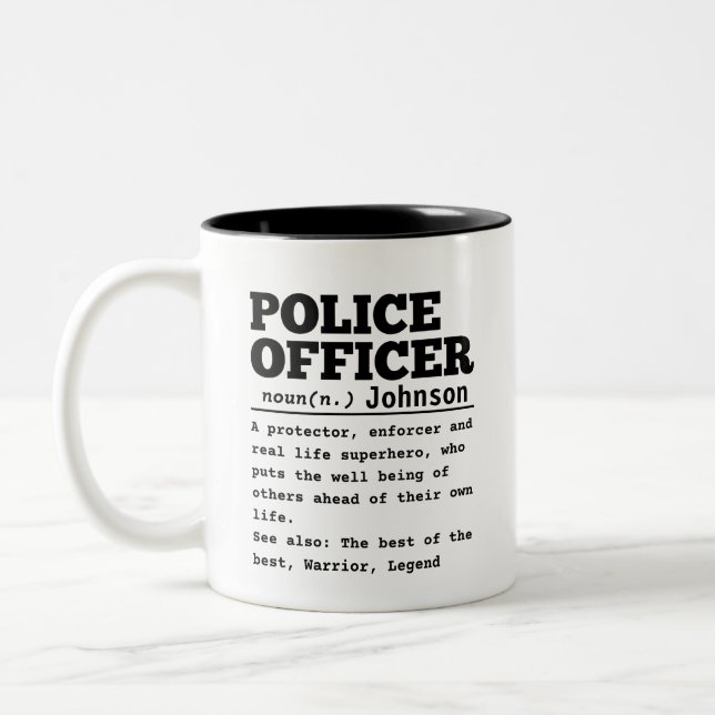 Polizeibeamte Zweifarbige Tasse (Links)