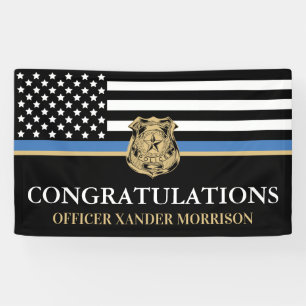 Polizeibeamter Abschluss Thin Blue Line Banner