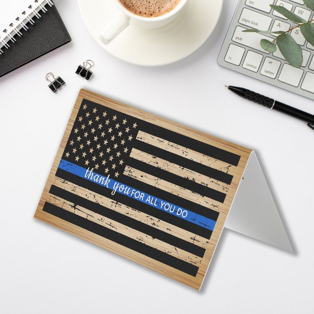 Polizeibeamter Danke an die amerikanische Flagge Visitenkarten (Von Creator hochgeladen)