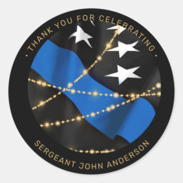 Polizeibeamter Einziehung Thin Blue Line Gefallen Runder Aufkleber