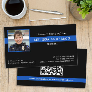 Polizeibeamter - Foto - Rechtsdurchsetzung QR-Kabe Visitenkarte