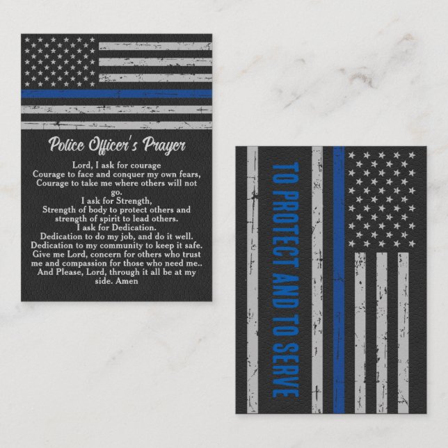 Polizeibeamter Gebet Bulk Thin Blue Line Visitenkarte (Vorne/Hinten)