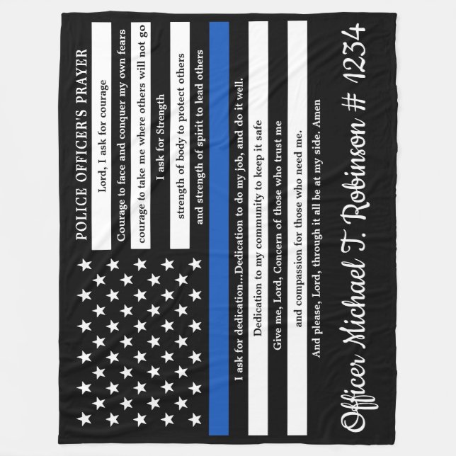 Polizeibeamter Gebet Personalisierte Strafverfolgu Fleecedecke (Vorderseite)