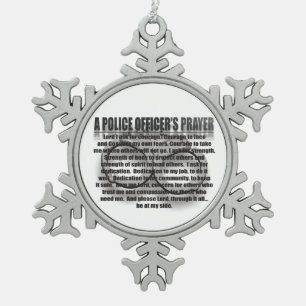 Polizeibeamter Gebet Schneeflocken Zinn-Ornament