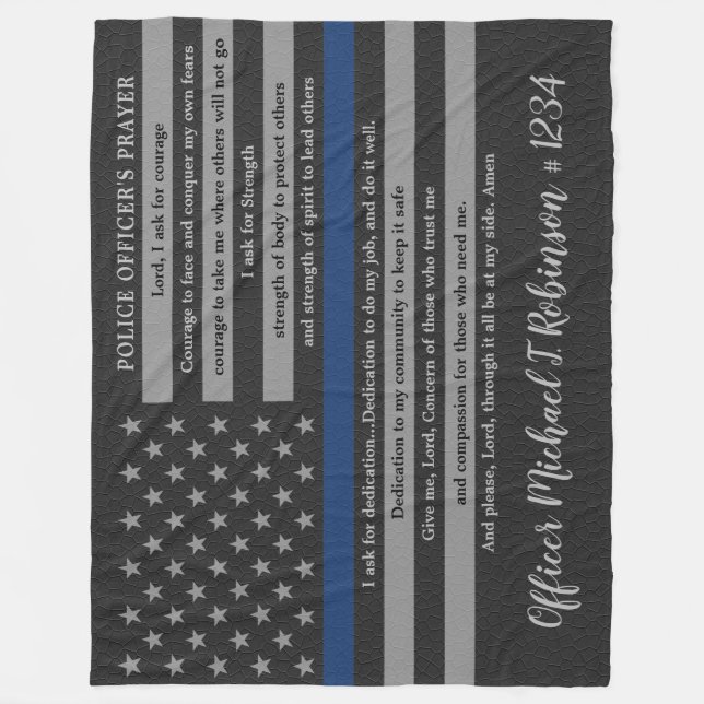 Polizeibeamter Gebet-Strafverfolgungsflagge Fleecedecke (Vorderseite)