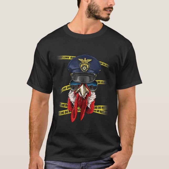 Polizeibeamter Hühner PD Polizist Kriminalitätszen T-Shirt (Vorderseite)