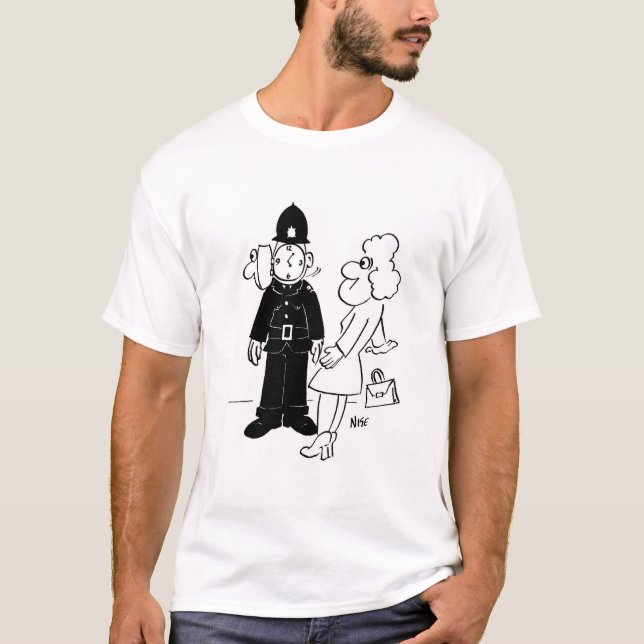 Polizeibeamter Kuckucksuhren-Helm T-Shirt (Vorderseite)