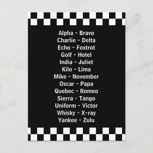 Polizeibeamter Phonetischer Alphabet-Notfunkdienst Postkarte (Vorderseite)