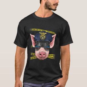 Polizeibeamter Pig PD Polizist Kriminalitätszäune T-Shirt