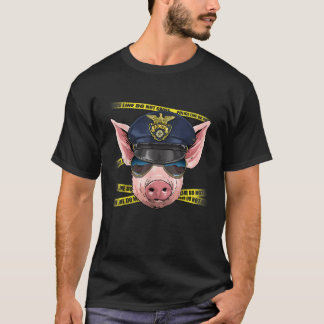 Polizeibeamter Pig PD Polizist Kriminalitätszäune T-Shirt