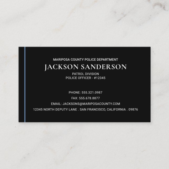 Polizeibeamter Polizeidienst Visitenkarte (Vorderseite)