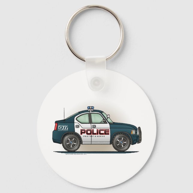 Polizeibeamter Polizist Auto Schlüsselanhänger (Vorderseite)