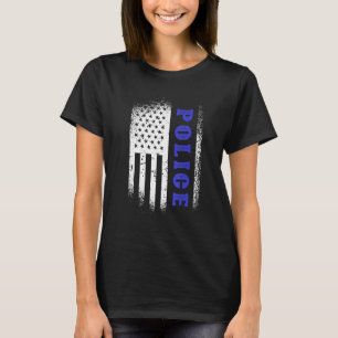 Polizeibeamter Polizist Flaggenpolizei Hund T-Shirt