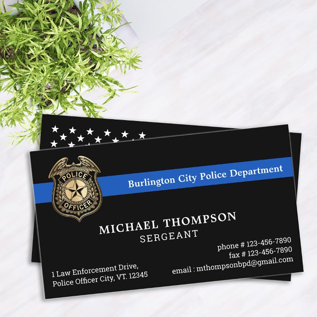 Polizeibeamter Polizist für kundenspezifische Logo Visitenkarte (Von Creator hochgeladen)
